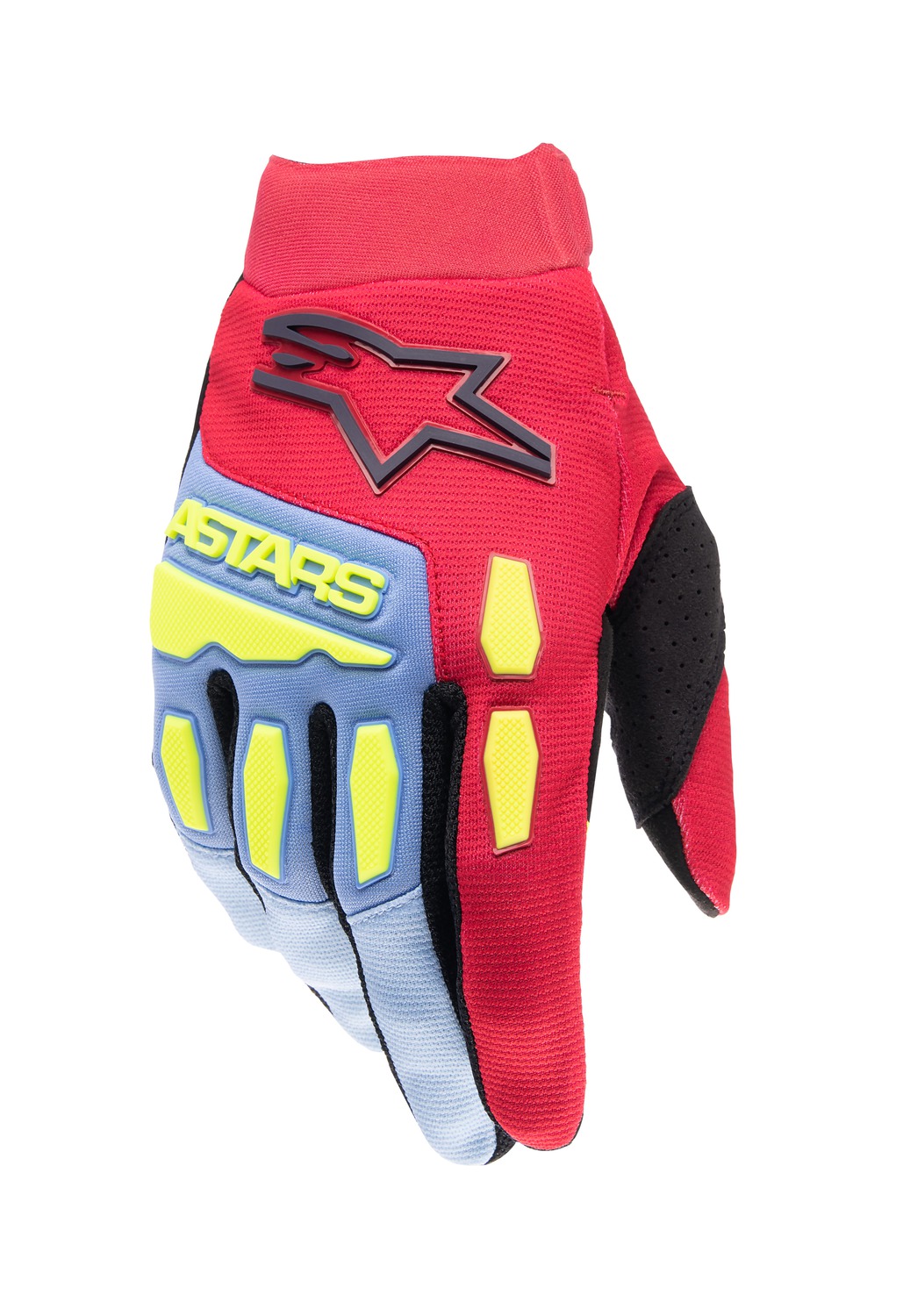 rukavice FULL BORE, ALPINESTARS, dětské (světle modrá/červená/žlutá fluo/černá) 2024