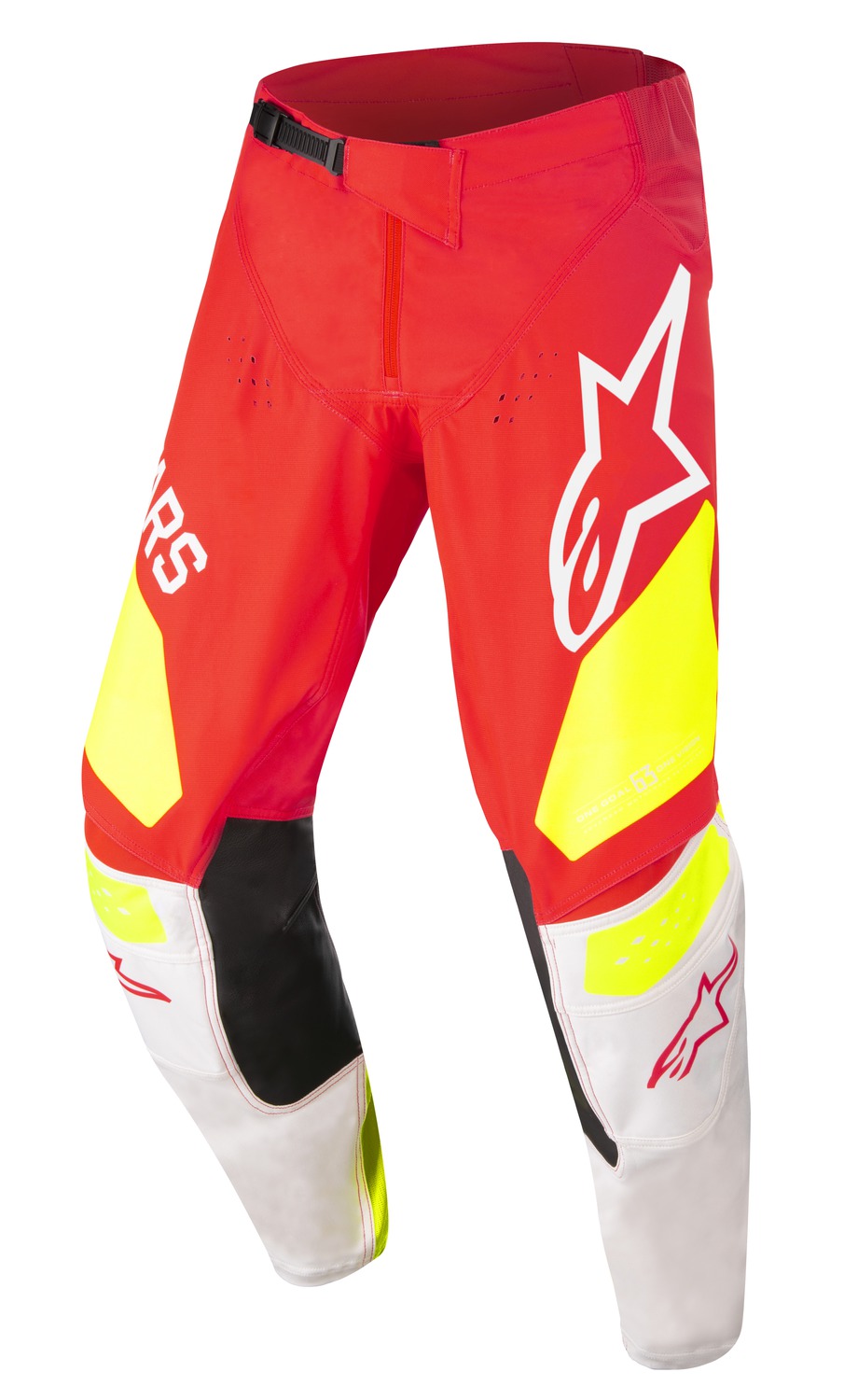 kalhoty RACER FACTORY, ALPINESTARS, dětské (červená fluo/bílá/žlutá fluo)