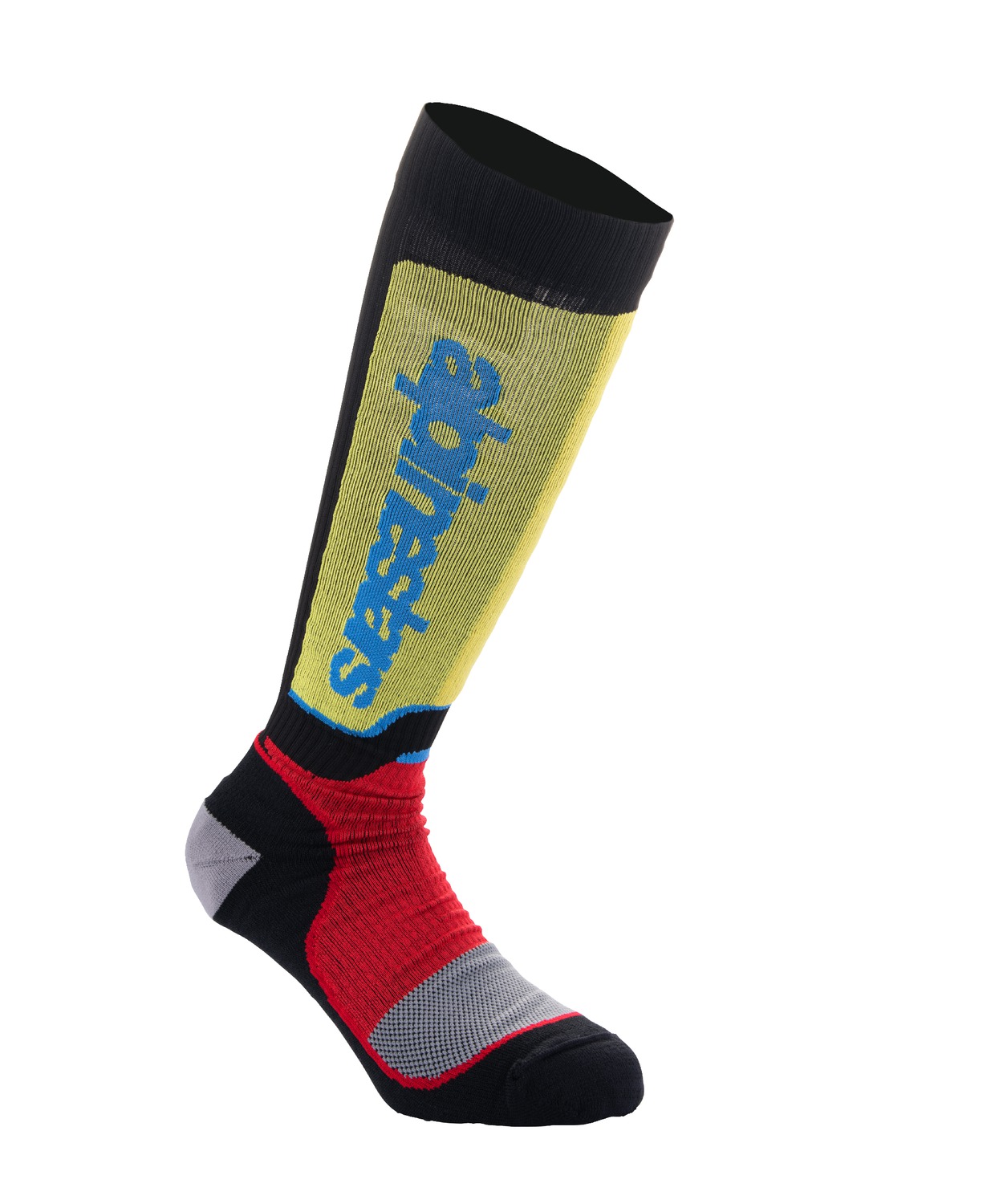 ponožky MX PLUS, ALPINESTARS, dětské (černá/červená fluo/žlutá fluo/modrá) 2024