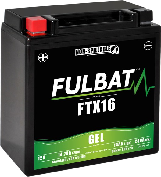 baterie 12V, YTX16-BS GEL (Husquarna), 14Ah, 230A, levá, bezúdržbová GEL technologie, 150x87x161, FULBAT (aktivovaná ve výrobě)  