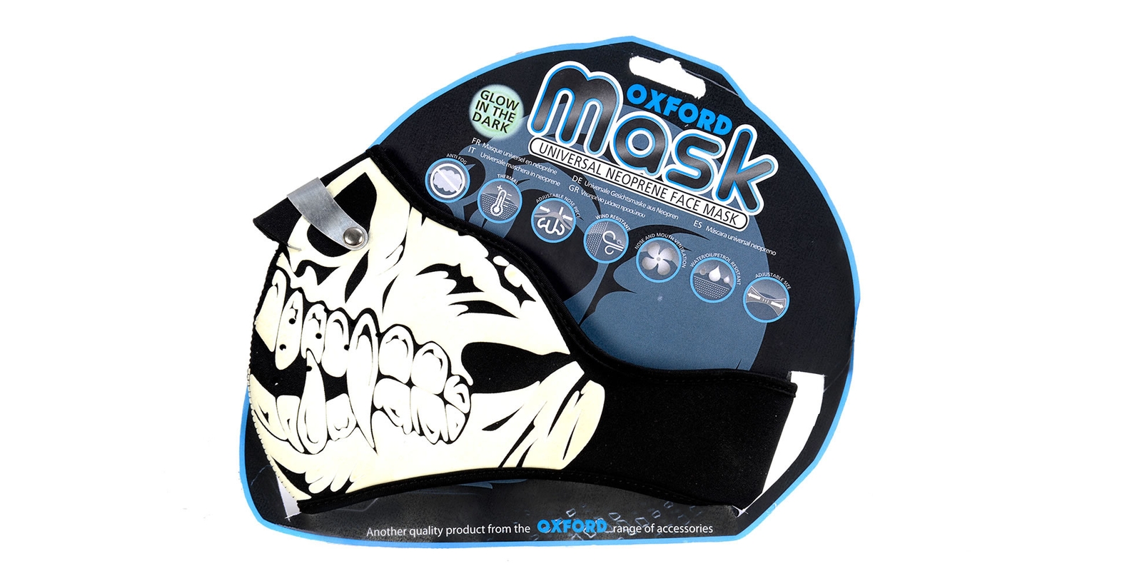 maska Glow Skull, OXFORD (fluorescenční potisk)