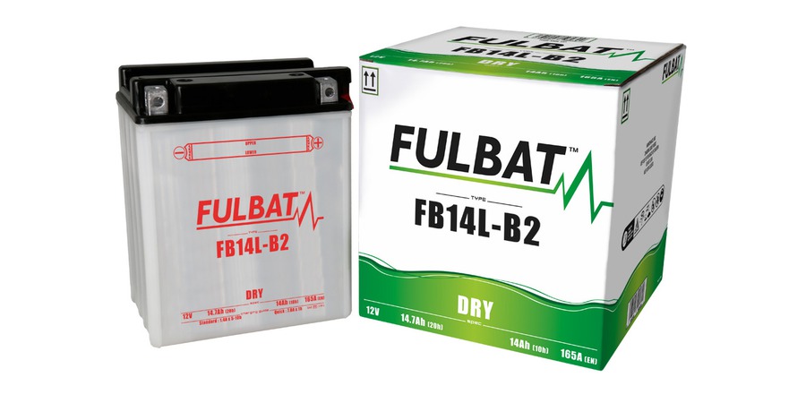 baterie 12V, YB14L-B2, 14,7Ah, 165A, konvenční 134x89x166 FULBAT (vč. balení elektrolytu)