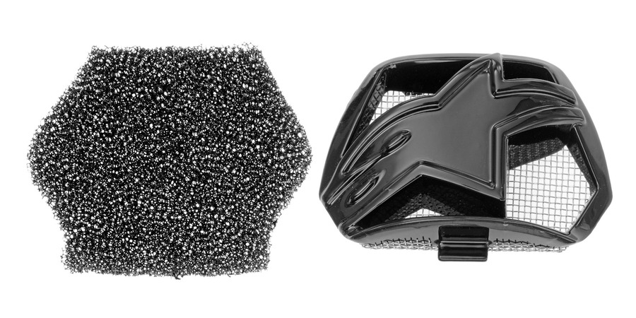 kryt bradové ventilace pro přilby SUPERTECH S-M10 a S-M8, ALPINESTARS (černá, vč. uhlíkového filtru, verze ECE 22.05)